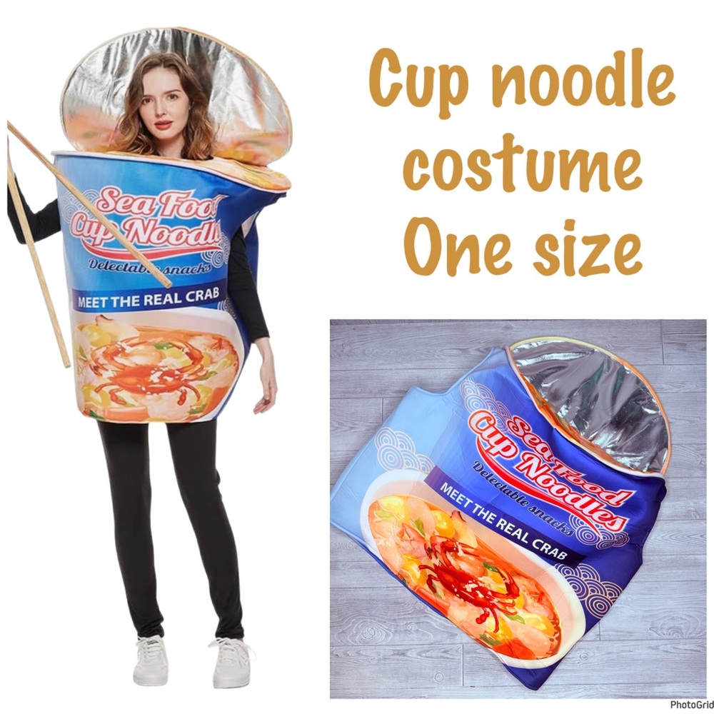 Seafood Cup Noodles Halloween Costumes cosplay unisex Funny Food outfit one size